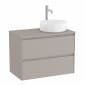 Image of Roca Ona: Unik Wall-Hung Bathroom Vanity Unit for Counter Top Basin with 2 Drawers RH (800mm)