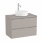 Image of Roca Ona: Unik Wall-Hung Bathroom Vanity Unit for Counter-Top Centered Basin with 2 Drawers (800mm)