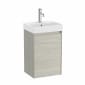 Image of Roca Ona: Unik Wall-Hung Compact Bathroom Vanity Unit with 1 Door and Basin (400mm)