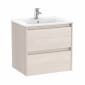 Image of Roca Tenet: Unik Wall-hung Vanity Unit with Two Drawers and Basin (600mm)
