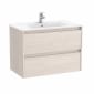 Image of Roca Tenet: Unik Wall-hung Vanity Unit with Two Drawers and Basin (800mm)
