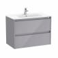 Image of Roca Tenet: Unik Wall-hung Vanity Unit with Two Drawers and Basin (800mm)