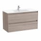 Image of Roca Tenet: Unik Wall-hung Vanity Unit with Two Drawers and Basin (1000mm)