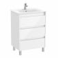Image of Roca Tenet: Unik Floor Standing Vanity Unit with Three Drawers and Basin (600mm)
