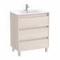 Image of Roca Tenet: Unik Floor Standing Vanity Unit with Three Drawers and Basin (700mm)