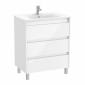 Image of Roca Tenet: Unik Floor Standing Vanity Unit with Three Drawers and Basin (700mm)