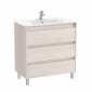 Image of Roca Tenet: Unik Floor Standing Vanity Unit with Three Drawers and Basin (800mm)