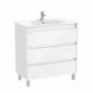 Image of Roca Tenet: Unik Floor Standing Vanity Unit with Three Drawers and Basin (800mm)