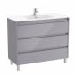 Image of Roca Tenet: Unik Floor Standing Vanity Unit with Three Drawers and Basin (1000mm)