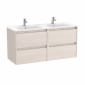 Image of Roca Tenet: Unik Wall-hung Double Vanity Unit with Four Drawers and Two Basins (1200mm)