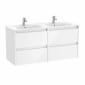 Image of Roca Tenet: Unik Wall-hung Double Vanity Unit with Four Drawers and Two Basins (1200mm)