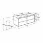 Image of Roca Tenet: Unik Wall-hung Double Vanity Unit with Four Drawers and Two Basins (1200mm)