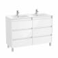 Image of Roca Tenet: Unik Floor-standing Double Vanity Unit with Six Drawers and Two Basins (1200mm)