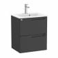 Image of Roca Aleyda: Unik Compact Wall-hung Vanity Unit with Two Drawers and Basin (500mm)
