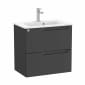 Image of Roca Aleyda: Unik Compact Wall-hung Vanity Unit with Two Drawers and Basin (600mm)