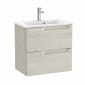Image of Roca Aleyda: Unik Compact Wall-hung Vanity Unit with Two Drawers and Basin (600mm)