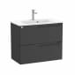Image of Roca Aleyda: Unik Compact Wall-hung Vanity Unit with Two Drawers and Basin (700mm)