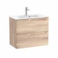 Image of Roca Aleyda: Unik Compact Wall-hung Vanity Unit with Two Drawers and Basin (700mm)