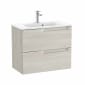 Image of Roca Aleyda: Unik Compact Wall-hung Vanity Unit with Two Drawers and Basin (700mm)