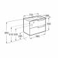 Image of Roca Aleyda: Unik Compact Wall-hung Vanity Unit with Two Drawers and Basin (700mm)