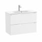 Image of Roca Aleyda: Unik Compact Wall-hung Vanity Unit with Two Drawers and Basin (800mm)