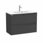 Image of Roca Aleyda: Unik Compact Wall-hung Vanity Unit with Two Drawers and Basin (800mm)