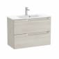 Image of Roca Aleyda: Unik Compact Wall-hung Vanity Unit with Two Drawers and Basin (800mm)