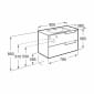 Image of Roca Aleyda: Unik Compact Wall-hung Vanity Unit with Two Drawers and Basin (800mm)