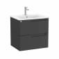 Image of Roca Aleyda: Unik Wall-hung Vanity Unit with Two Drawers and Basin (600mm)