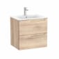 Image of Roca Aleyda: Unik Wall-hung Vanity Unit with Two Drawers and Basin (600mm)