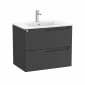 Image of Roca Aleyda: Unik Wall-hung Vanity Unit with Two Drawers and Basin (700mm)