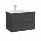 Image of Roca Aleyda: Unik Wall-hung Vanity Unit with Two Drawers and LH Basin (800mm)