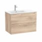 Image of Roca Aleyda: Unik Wall-hung Vanity Unit with Two Drawers and LH Basin (800mm)