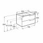 Image of Roca Aleyda: Unik Wall-hung Vanity Unit with Two Drawers and LH Basin (800mm)