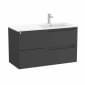 Image of Roca Aleyda: Unik Wall-hung Vanity Unit with Two Drawers and Right-handed Basin (1000mm)