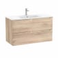 Image of Roca Aleyda: Unik Wall-hung Vanity Unit with Two Drawers and Centred Basin (1000mm)