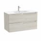 Image of Roca Aleyda: Unik Wall-hung Vanity Unit with Two Drawers and Centred Basin (1000mm)