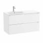 Image of Roca Aleyda: Unik Wall-hung Vanity Unit with Two Drawers and LH Basin (1000mm)