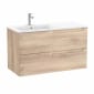 Image of Roca Aleyda: Unik Wall-hung Vanity Unit with Two Drawers and LH Basin (1000mm)