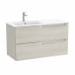 Image of Roca Aleyda: Unik Wall-hung Vanity Unit with Two Drawers and LH Basin (1000mm)
