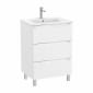 Image of Roca Aleyda: Unik Floor-standing Vanity Unit with Three Drawers and Basin (600mm)