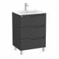 Image of Roca Aleyda: Unik Floor-standing Vanity Unit with Three Drawers and Basin (600mm)