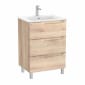 Image of Roca Aleyda: Unik Floor-standing Vanity Unit with Three Drawers and Basin (600mm)