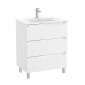 Image of Roca Aleyda: Unik Floor-standing Vanity Unit with Three Drawers and Basin (700mm)