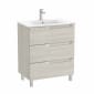 Image of Roca Aleyda: Unik Floor-standing Vanity Unit with Three Drawers and Basin (700mm)