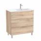 Image of Roca Aleyda: Unik Floor-standing Vanity Unit with Three Drawers and RH Basin (800mm)