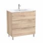 Image of Roca Aleyda: Unik Floor-standing Vanity Unit with Three Drawers and Centred Basin (800mm)