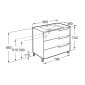 Image of Roca Aleyda: Unik Floor-standing Vanity Unit with Three Drawers and Centred Basin (800mm)