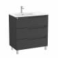 Image of Roca Aleyda: Unik Floor-standing Vanity Unit with Three Drawers and LH Basin (800mm)