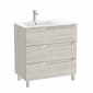Image of Roca Aleyda: Unik Floor-standing Vanity Unit with Three Drawers and LH Basin (800mm)